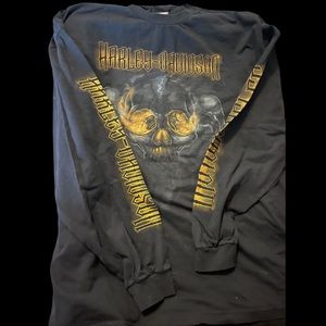 Mens 3XL black long sleeve Harley Davidson